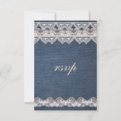  Denim en Lace RSVP Wedding Invitation (Voorkant)