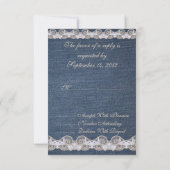 Denim en Lace RSVP Wedding Invitation Kaartje (Achterkant)