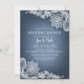 Denim en Lace Wedding Shower-uitnodiging Kaart (Voorkant)
