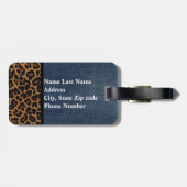 Denim en Leopard Bagagelabel (Achterkant horizontaal)