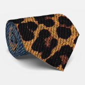 Denim en Leopard Stropdas (Opgerold)