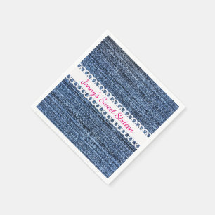 Denim- en lintpapier servetten