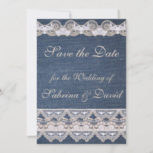 Denim en Losse sparen de Datum Save The Date (Voorkant)