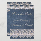 Denim en Losse sparen de Datum Save The Date (Voorkant / Achterkant)