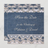 Denim en Losse sparen de Datum Save The Date (Voorkant / Achterkant)