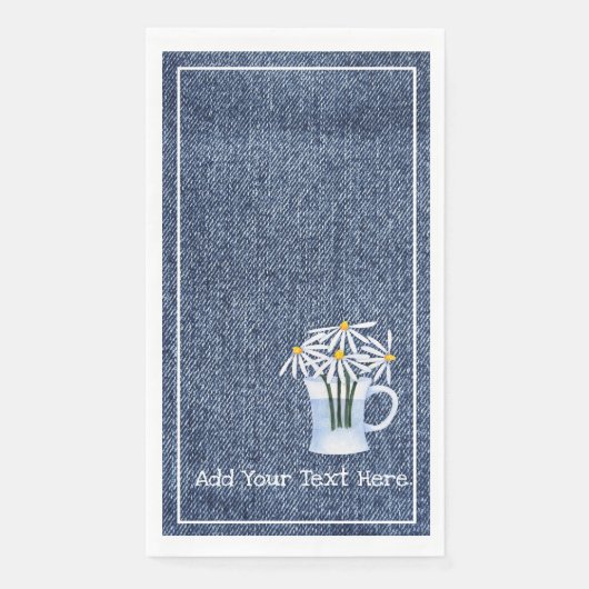 Denim En Madeliefjes Servet (Voorkant)