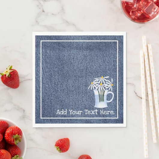 Denim En Madeliefjes Servet (Insitu)
