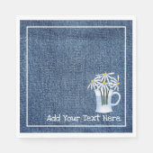 Denim En Madeliefjes Servet (Voorkant)