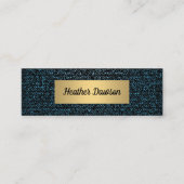 Denim en Metallic Gold Mini Visitekaartje (Voorkant)
