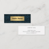 Denim en Metallic Gold Mini Visitekaartje (Voorkant / Achterkant)