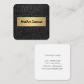 Denim en Metallic Gold Vierkante Visitekaartje (Voorkant / Achterkant)