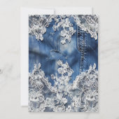denim en oude kant trouwuitnodiging kaart (Achterkant)