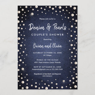 Denim en Parels Kaart