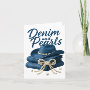 Denim en parels Outfit Vrouwen Western Cowgirl Rod Kaart