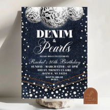 Denim en Parels Volwassenen Verjaardagsfeestje