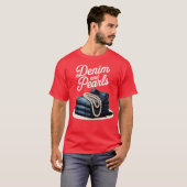 Denim en parels voor dames 2025 Denim met parels T-shirt (Voorkant volledig)