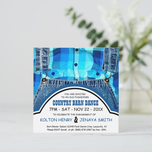 Denim en Play van de partij van de overeenkomst va Kaart (Staand voorkant)