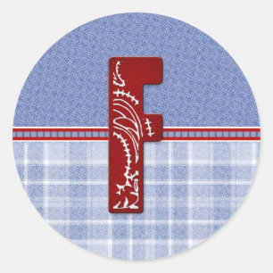 Denim en Pset Bandana Initiaal Kaarten en Postage Ronde Sticker