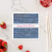 Denim en Ribbon Design Paper Napkins Servetten (Insitu)