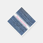 Denim en Ribbon Design Paper Napkins Servetten (Hoek)