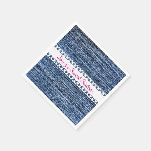 Denim en Ribbon Design Paper Napkins Servetten (Hoek)