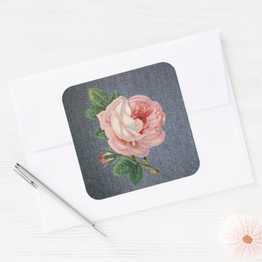 Denim en  Roos Stickers (Envelop)