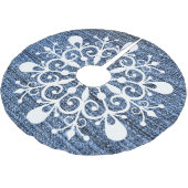 Denim- en Snowflake-ontwerpstructuurrok Kerstboom Rok (Gekanteld)