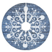 Denim- en Snowflake-ontwerpstructuurrok Kerstboom Rok (Voorkant)