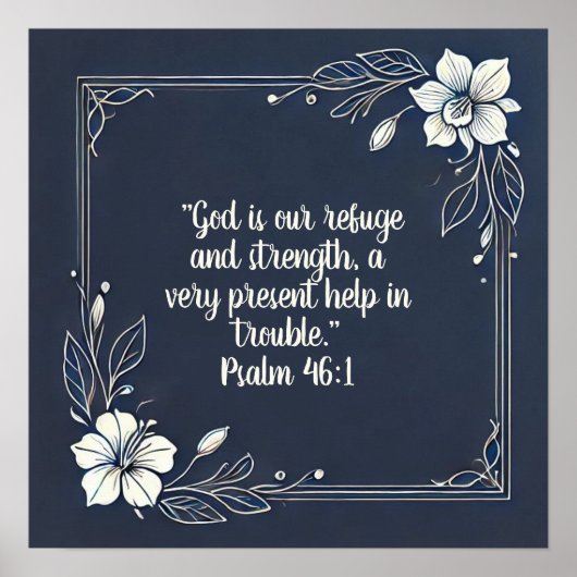 Denim en Wit Minimale Lijst Bijbelverzen Poster (Voorkant)