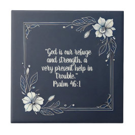 Denim en Wit Minimale Lijst Bijbelverzen Tegeltje