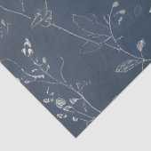 Denim en Witte Kleine Bloemen Decoupage Tissuepapier (Detail)