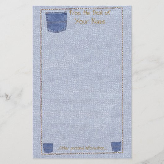 Denim en zakbriefpapier briefpapier (Voorkant)