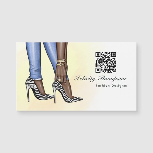Denim en Zebra Mode Designer QR Code (Voorkant)