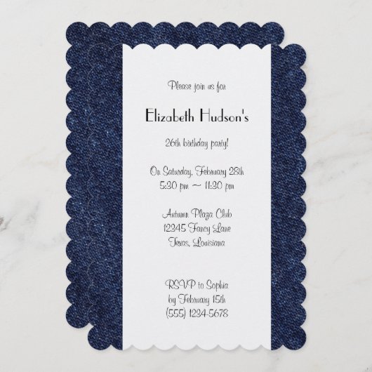 Denim Fabric, Denim Texture, Blue Denim, Birthday Kaart (Voorkant / Achterkant)