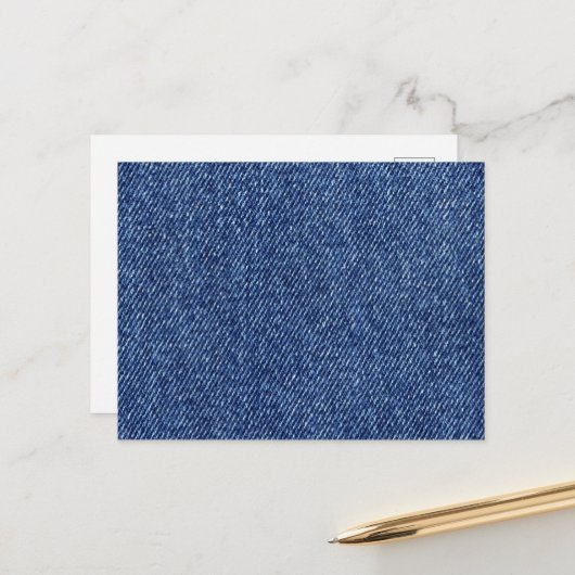 Denim Fabric, Denim Texture, Blue Denim, Jeans Briefkaart (Voorkant / Achterkant in situ)