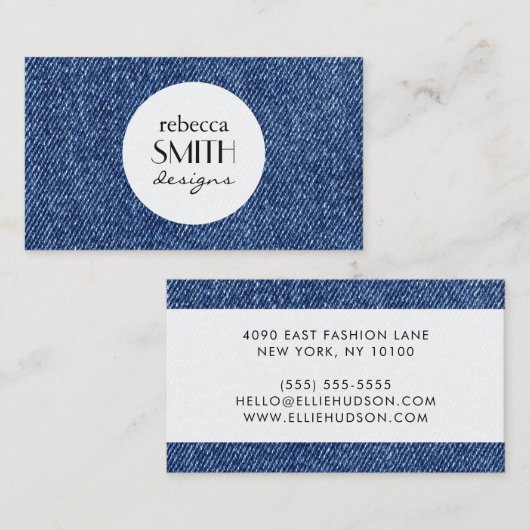 Denim Fabric, Denim Texture, Blue Denim, Jeans Visitekaartje (Voorkant / Achterkant)