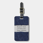 Denim Fabric, Denim Texture, Blue Denim, Jouw naam Bagagelabel (Voorkant verticaal)