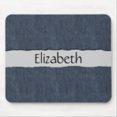 Denim Fabric, Denim Texture, Blue Denim, Jouw naam Muismat (Voorkant)