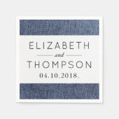 Denim Fabric, Denim Texture, Blue Denim, Wedding Servetten (Voorkant)
