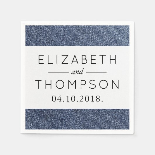 Denim Fabric, Denim Texture, Blue Denim, Wedding Servetten (Voorkant)