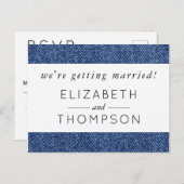 Denim Fabric, Denim Texture, Blue Denim, Wedding Uitnodiging Briefkaart (Voorkant / Achterkant)