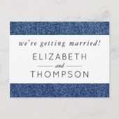 Denim Fabric, Denim Texture, Blue Denim, Wedding Uitnodiging Briefkaart (Voorkant)