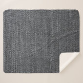 Denim fabric textuur blauwe buitenkant sherpa deken (Voorkant (horizontaal))