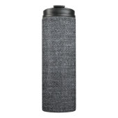 Denim fabric textuur blauwe buitenkant thermosbeker (Voorkant)