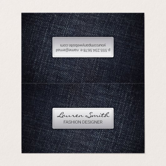 Denim Fabric Visitekaartje (Buitenkant ongevouwen)