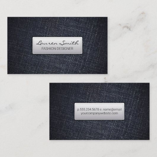 Denim Fabric Visitekaartje (Voorkant / Achterkant)