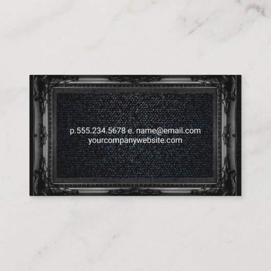 Denim | Fancy zwart Lijst Visitekaartje (Achterkant)