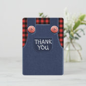 Denim & Flannel Schattige als een Button Thank You Kaart (Staand voorkant)