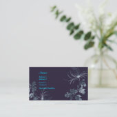 Denim Floral Profile Card Visitekaartje (Staand voorkant)