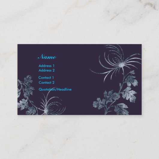 Denim Floral Profile Card Visitekaartje (Voorkant)